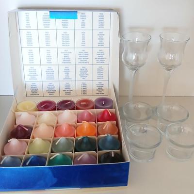PartyLite Tealight Candle Sampler with 6 Glass Votive Holders – Scented Variety Pack and more candles