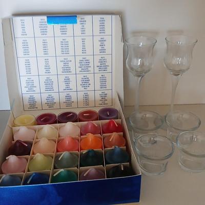 PartyLite Tealight Candle Sampler with 6 Glass Votive Holders – Scented Variety Pack and more candles