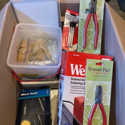 Stained glass soldering station and more