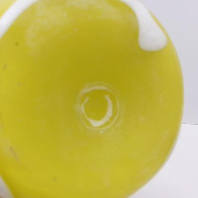 Hand Blown Yellow White Vase Approx 12 1/2" Tall