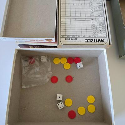 Vintage Board Game Lot – Yahtzee, Scrabble, Cribbage & Bridge for Two