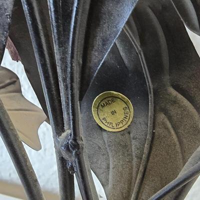 Vintage Home Décor & Party Lite Candle Set – Metal Pastel Floral Iris wall hanging & Pink Glassware