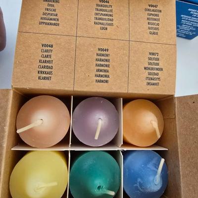 Scented Party Lite candles and glass tulip votives