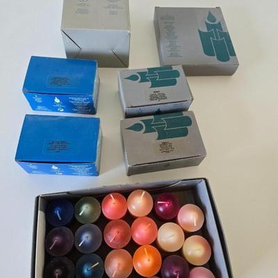 Scented Party Lite candles and glass tulip votives