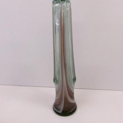 Hand Blown Swirl Glass Vase Approx 16 1/2" Tall #21