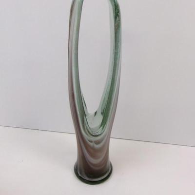 Hand Blown Swirl Glass Vase Approx 16 1/2" Tall #21