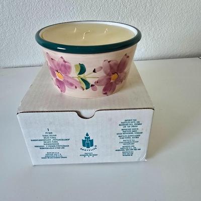 PartyLite Retired St. Tropez 3 wick in ceramic candle with PartyLite Candle Mixed Candle lot