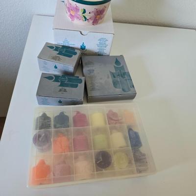 PartyLite Retired St. Tropez 3 wick in ceramic candle with PartyLite Candle Mixed Candle lot