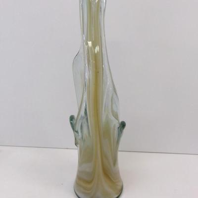 Hand Blown Swirl Glass Vase Approx 17" Tall #22
