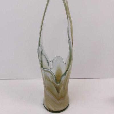 Hand Blown Swirl Glass Vase Approx 17" Tall #22
