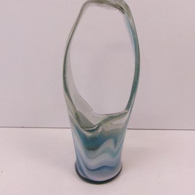 Hand Blown Swirl Glass Vase Approx 11" Tall #23