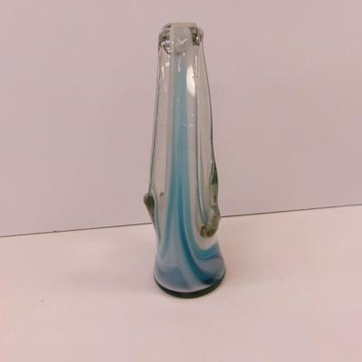 Hand Blown Swirl Glass Vase Approx 11" Tall #23