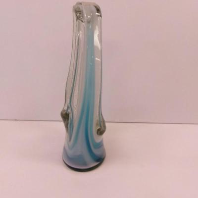 Hand Blown Swirl Glass Vase Approx 11" Tall #23