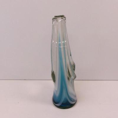 Hand Blown Swirl Glass Vase Approx 11" Tall #23
