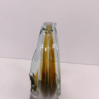 Hand Blown Swirl Glass Vase Approx 11" Tall #24