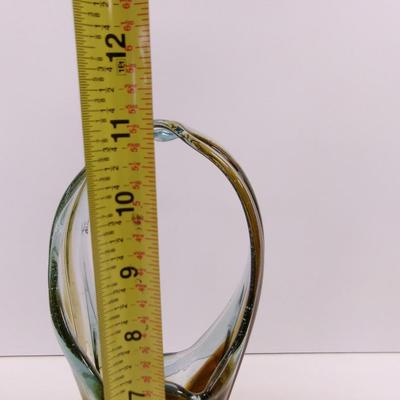Hand Blown Swirl Glass Vase Approx 11" Tall #24
