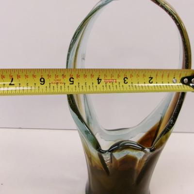 Hand Blown Swirl Glass Vase Approx 11" Tall #24