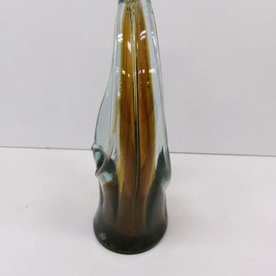 Hand Blown Swirl Glass Vase Approx 11" Tall #24
