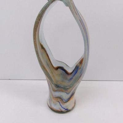 Hand Blown Swirl Glass Vase Approx 12" Tall #25