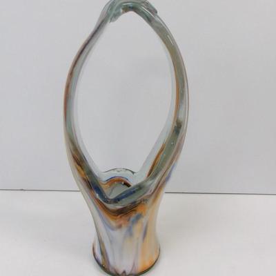 Hand Blown Swirl Glass Vase Approx 12" Tall #25