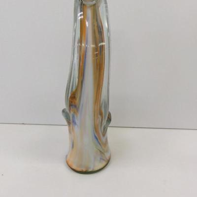 Hand Blown Swirl Glass Vase Approx 12" Tall #25