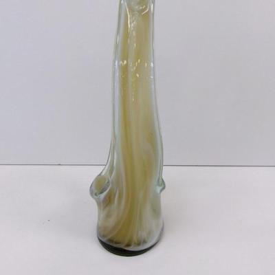 Hand Blown Swirl Glass Vase Approx 11" Tall #27