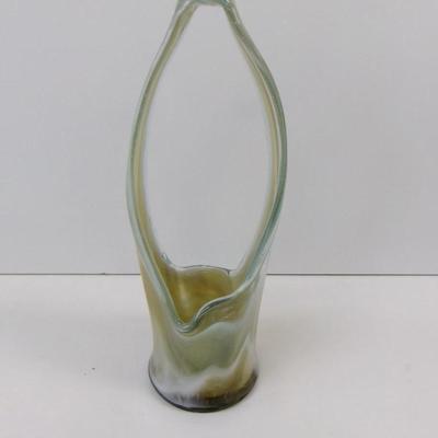 Hand Blown Swirl Glass Vase Approx 11" Tall #27