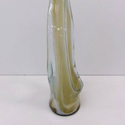 Hand Blown Swirl Glass Vase Approx 11" Tall #27