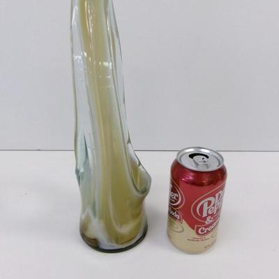 Hand Blown Swirl Glass Vase Approx 11" Tall #27