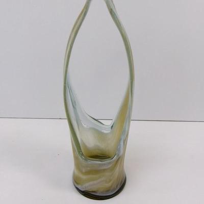 Hand Blown Swirl Glass Vase Approx 11" Tall #27