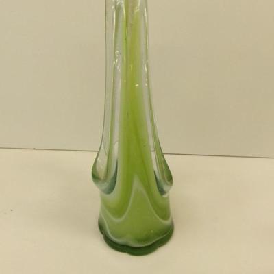 Hand Blown Swirl Glass Vase Approx 11" Tall #28