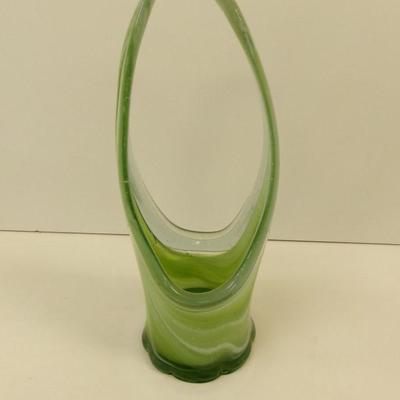 Hand Blown Swirl Glass Vase Approx 11" Tall #28