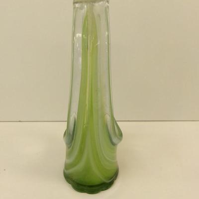 Hand Blown Swirl Glass Vase Approx 11" Tall #28
