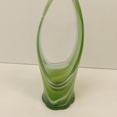 Hand Blown Swirl Glass Vase Approx 11" Tall #28