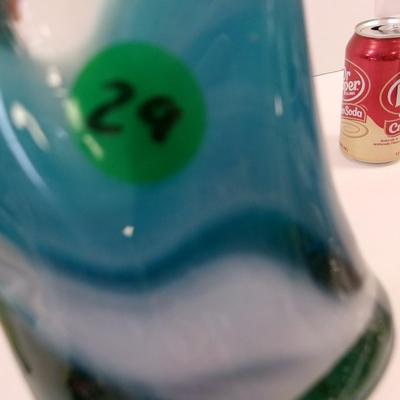Hand Blown Swirl Glass Vase Approx 11" Tall #29