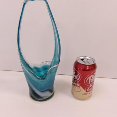 Hand Blown Swirl Glass Vase Approx 11" Tall #29