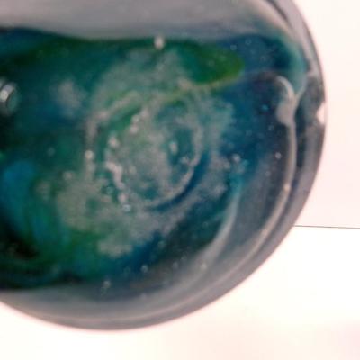 Hand Blown Swirl Glass Vase Approx 11" Tall #29