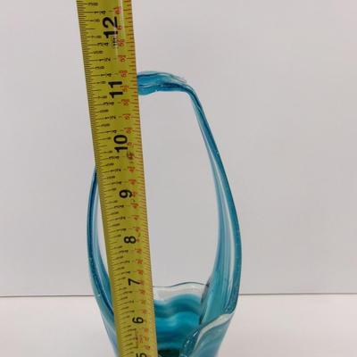 Hand Blown Swirl Glass Vase Approx 11" Tall #29