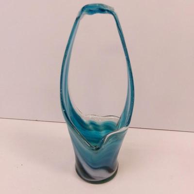 Hand Blown Swirl Glass Vase Approx 11" Tall #29