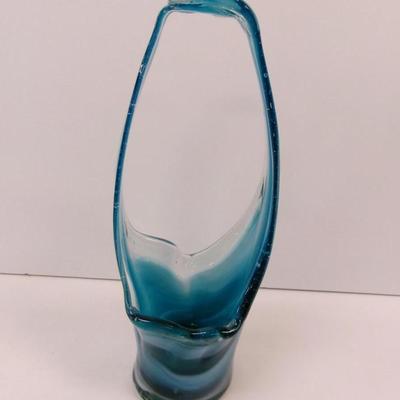 Hand Blown Swirl Glass Vase Approx 11" Tall #29