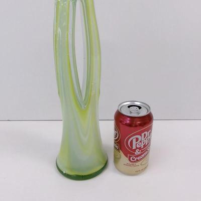 Hand Blown Swirl Glass Vase Approx 11" Tall #30