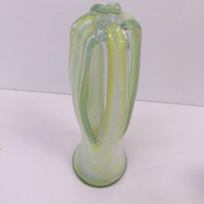 Hand Blown Swirl Glass Vase Approx 11" Tall #30