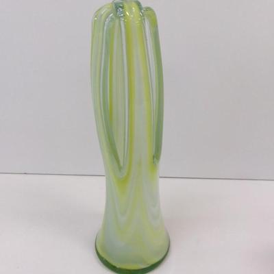 Hand Blown Swirl Glass Vase Approx 11" Tall #30