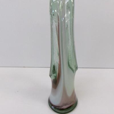 Hand Blown Swirl Glass Vase Approx 17" Tall