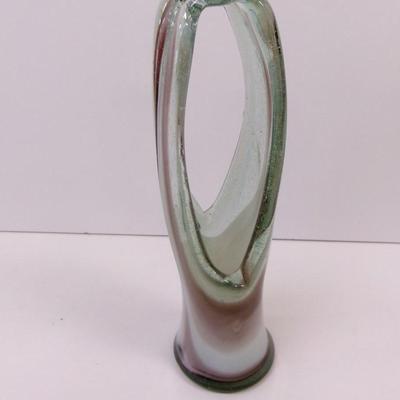 Hand Blown Swirl Glass Vase Approx 17" Tall