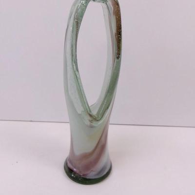 Hand Blown Swirl Glass Vase Approx 17" Tall