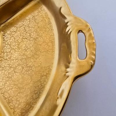 Antique RS Germany Pickard-Style Gold Etched Serving Set