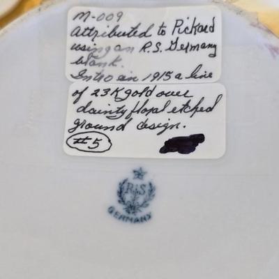 Antique RS Germany Pickard-Style Gold Etched Serving Set