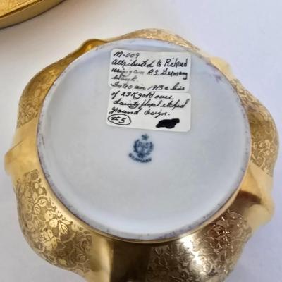 Antique RS Germany Pickard-Style Gold Etched Serving Set