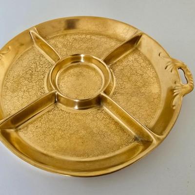 Antique RS Germany Pickard-Style Gold Etched Serving Set